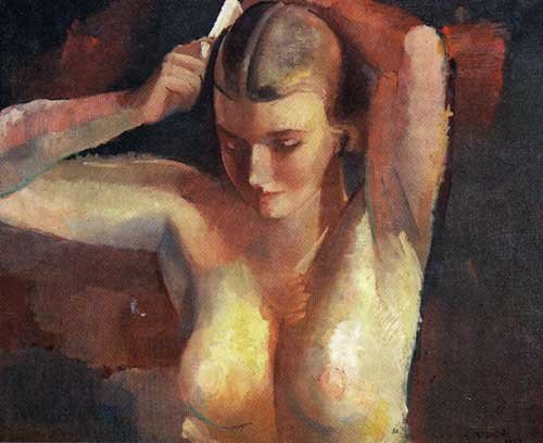 Stúlka með greiðu 1937, eitt verka Gunnlaugs Blöndal.