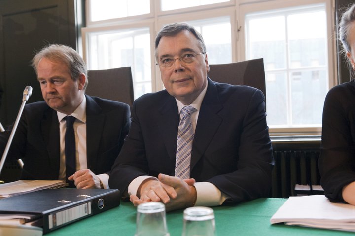 Geir H. Haarde, fyrrverrandi forsætisráðherra, á sakamannabekk í Landsdómi.