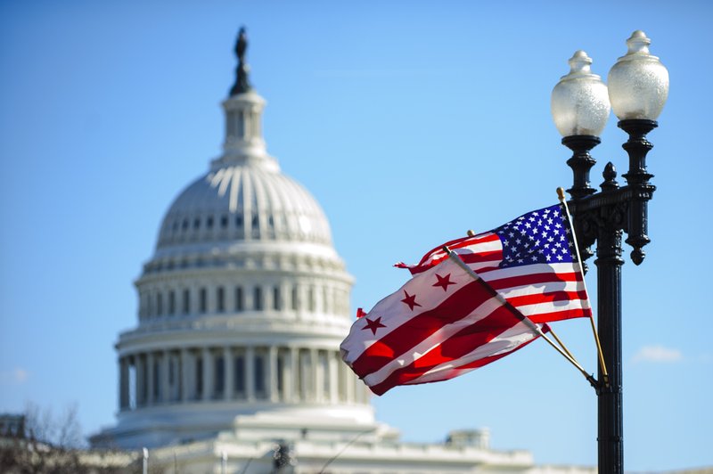 Turnhvelfing þinghússins í Washington.