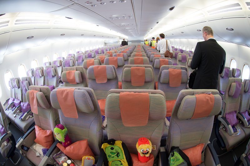 Inni í Airbus A380. Mynd: EPA