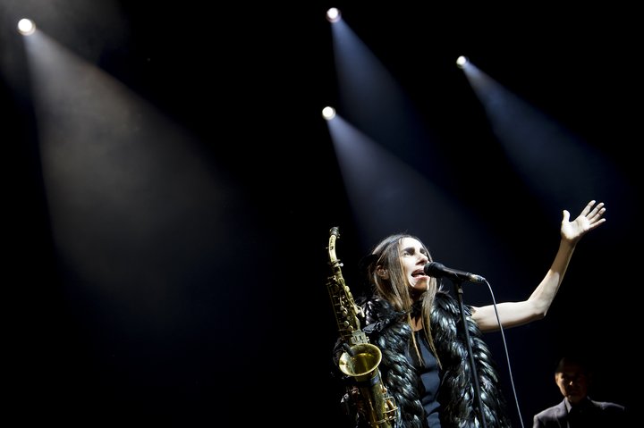 PJ Harvey á tónlistarhátíð í Sviss í júlí 2016.