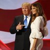 Donald Trump og Melania Trump eftir að hún hafði lokið við að flytja ræðuna sem svipar svo mjög til ræðu Michelle Obama frá 2008.