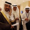 Sádi-arabar eru áhrifamesta ríkið í OPEC. Þar eru ráðamenn farnir efast um að samkomulagið verði að veruleika. Hér má sjá orkumálaráðherra landsins Khaled al-Faleh í símanum á óformlegum fundi OPEC-ríkjanna 28. september.