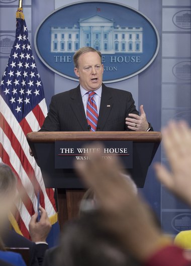 Sean Spicer, upplýsingafulltrúi Hvíta hússins.