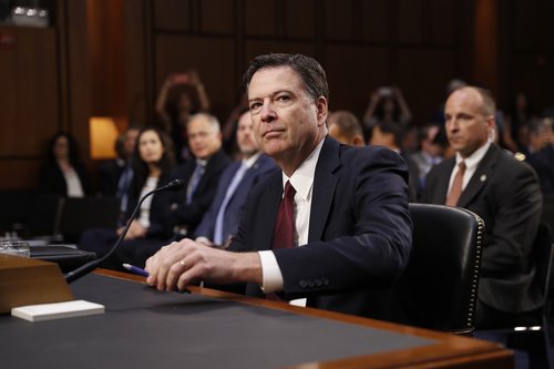James Comey var rekinn af forsetanum þann 9. maí, tveimur dögum fyrir vitnisburð sem hann átti að gefa Öldungadeildinni.
