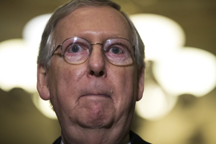 Mitch McConnell, leiðtoga repúblikana í bandaríska þinginu, hefur ekki tekist að efna loforð um að fella Obamacare úr gildi.