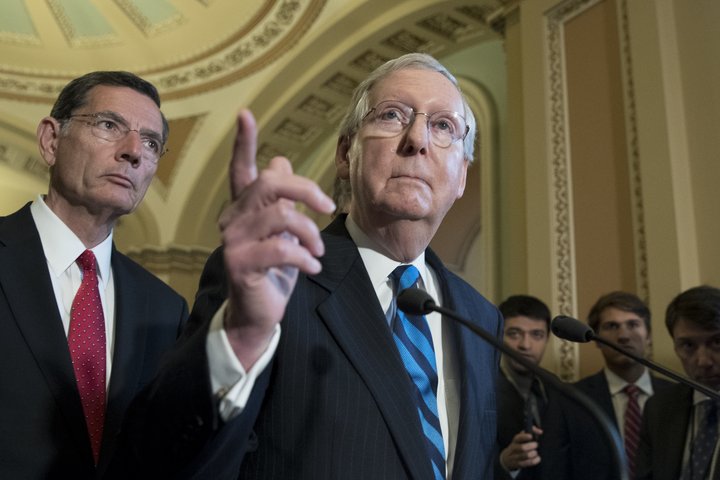 Mitch McConnell, leiðtoga repúblikana í bandaríska þinginu, hefur ekki tekist að efna loforð sín um að fella Obamacare úr gildi.
