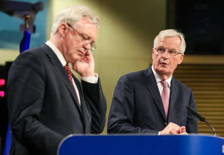 David Davis og Michel Barnier mættust í dag til þess að halda Brexit-viðræðunum áfram.