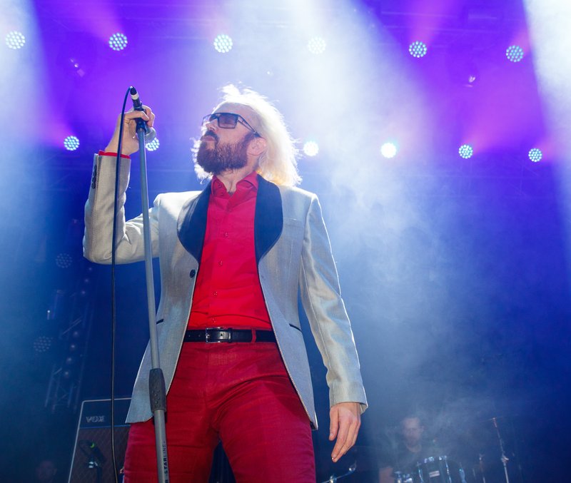 Óttarr Proppé kom fram með HAM á laugardagskvöld.