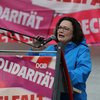 Andrea Nahles flytur ræðu 1. maí síðastliðinn.