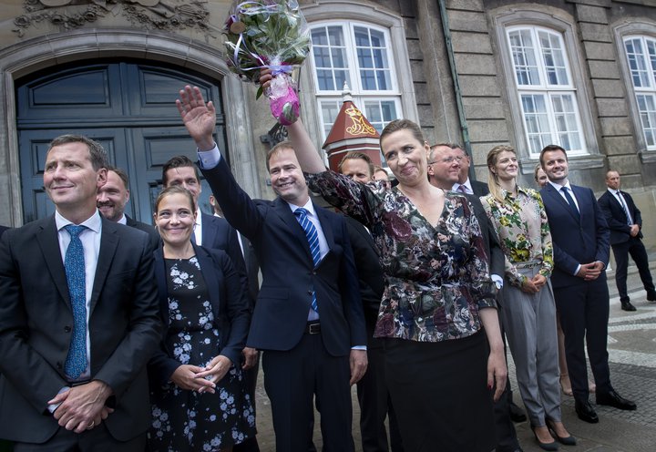 Danska ríkisstjórnin með Mette Frederiksen í fararbroddi.