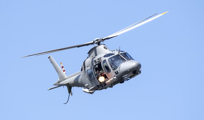 Sænsk herþyrla á sýningu nýverið. Mynd: EPA