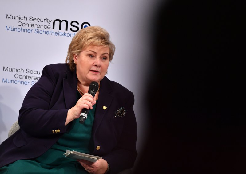 Erna Solberg forsætisráðherra Noregs. Mynd: EPA