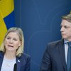 Magdalena Andersson, fjármálaráðherra Svíþjóðar, og Per Bolund, viðskipta- og húsnæðismálaráðherra, á kynningu frumvarpsins í morgun.
