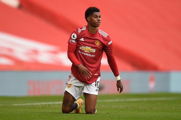 Marcus Rashford er framherji Manchester United og enska landsliðsins og baráttumaður fyrir því að börn þurfi ekki að fara svöng að sofa.