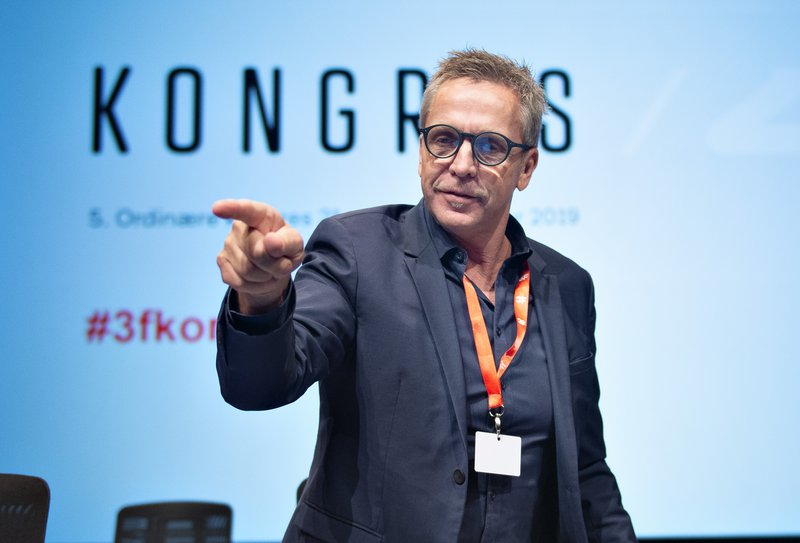 Verkalýðsforinginn Per Christiansen hefur sannarlega verið mikið á milli tannanna á Dönum síðustu daga. Mynd: EPA