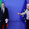 Mario Draghi, forsætisráðherra Ítalíu, ásamt Ursula von der Leyen, forseta framkvæmdastjórnar Evrópusambandsins.