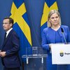 Hér eru þau saman, Ulf Kristersson formaður Hægriflokksins (Moderatarna) og Magdalena Andersson formaður Sósíaldemókrata. Ulf mun á næstunni nær örugglega taka við embætti forsætisráðherra af Magdalenu.