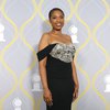 Jennifer Hudson á rauða dregli Tony-verðlaunanna á sunnudagskvöld.