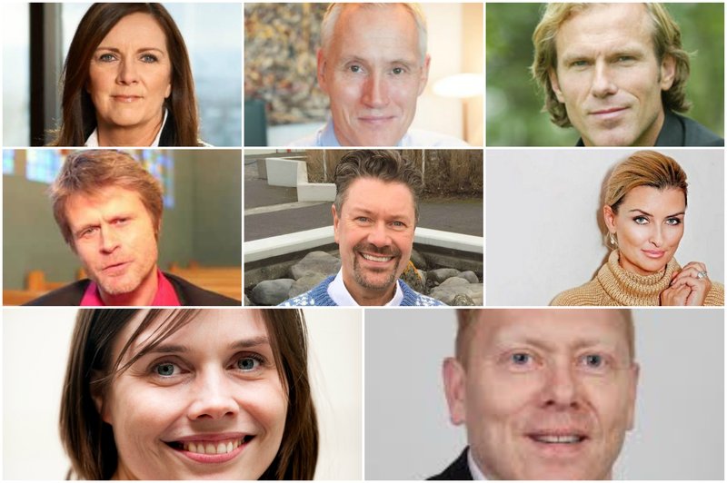 Bryndís Hlöðversdóttir, Ólafur Jóhann Ólafsson, Þorgrímur Þráinsson, Davíð Þór Jónsson, Linda Pétursdóttir, Katrín Jakobsdóttir og Jón Gnarr.