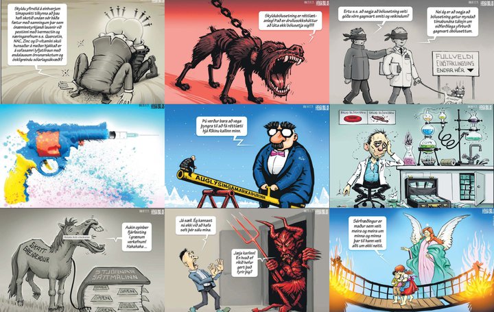 Margar teikningar Helga hafa verið umdeildar í gegnum tíðina.