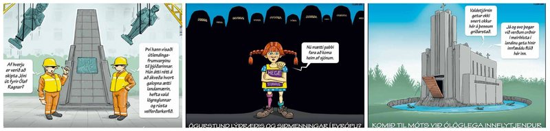 Skopmyndir sem birst hafa í Morgunblaðinu á síðustu vikum.