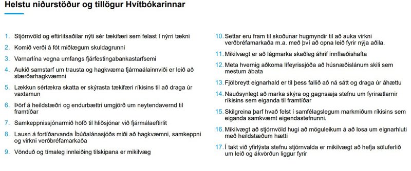 Helstu niðurstöður.