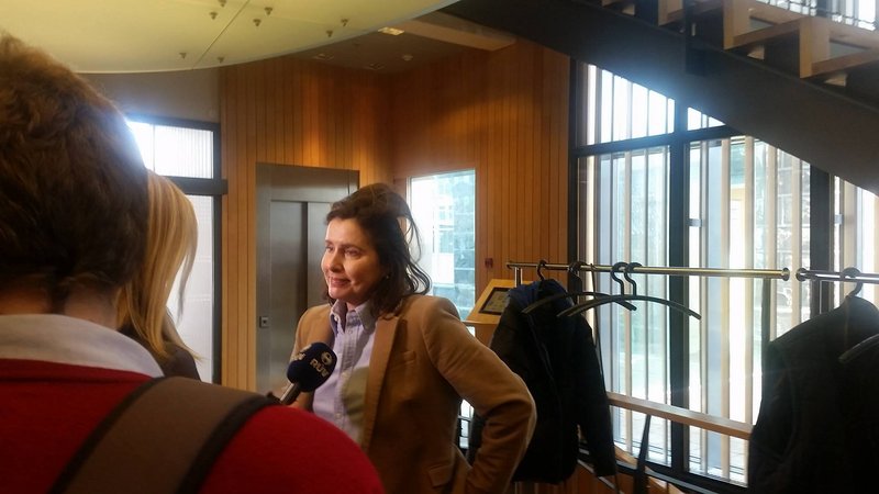 Elín Hirst, þingmaður Sjálfstæðisflokksins, vildi ekki tjá sig við fjölmiðla þegar hún mætti á Alþingi. 