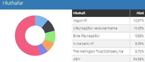 Stærstu hluthafarnir eru Vogun og Lífeyrissjóður verslunarmanna. Wellington vogunarsjóðurinn hefur verið að bæta við sig hlutum í félaginu að undanförnu. Mynd: Keldan.