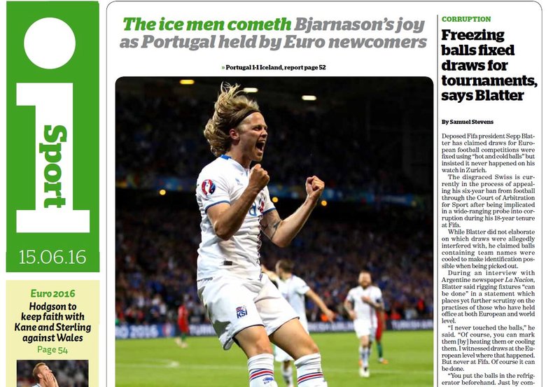 Forsíða sportútgáfu götublaðsins i.