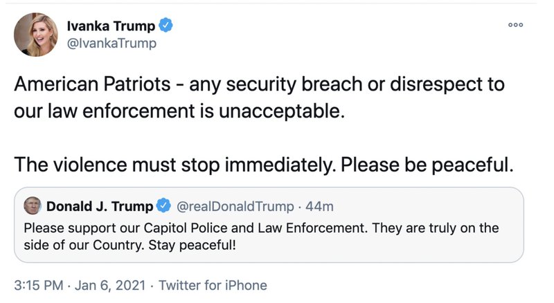 Tistið sem Ivanka Trump birti en eyddi svo stuttu síðar.