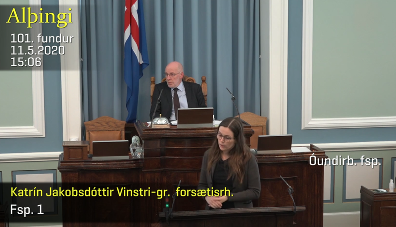 Katrín Jakobsdóttir Mynd: Skjáskot/Alþingi