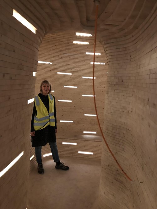 Katie Paterson í Herbergi þagnarinnar sem opnað verður fyir almenning á næsta ári.