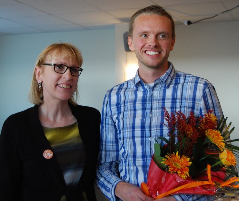 Lilja Mós­es­dóttir og Birgir Örn Guð­jóns­son, Biggi lög­ga, á aðal­fundi Sam­stöðu haustið 2012. Mynd: Sam­staða