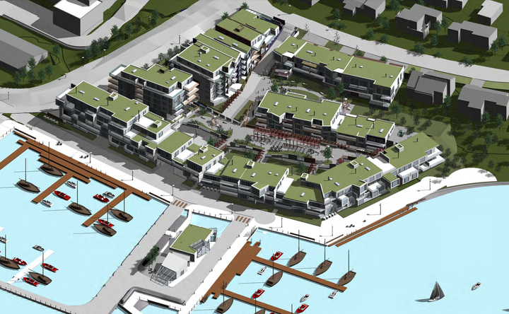 Þetta er framtíðarsýn lóðarhafa á svokölluðum reit 13 á Kárnesi. 160 íbúðir, þar sem í dag er gamalt atvinnuhúsnæði.
