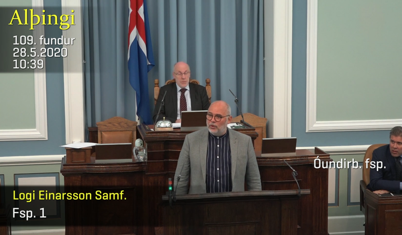 Logi Einarsson Mynd: Skjáskot/Alþingi
