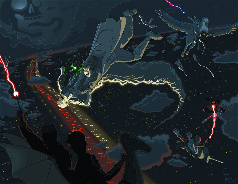 Madeye Moody berst við Voldemort.