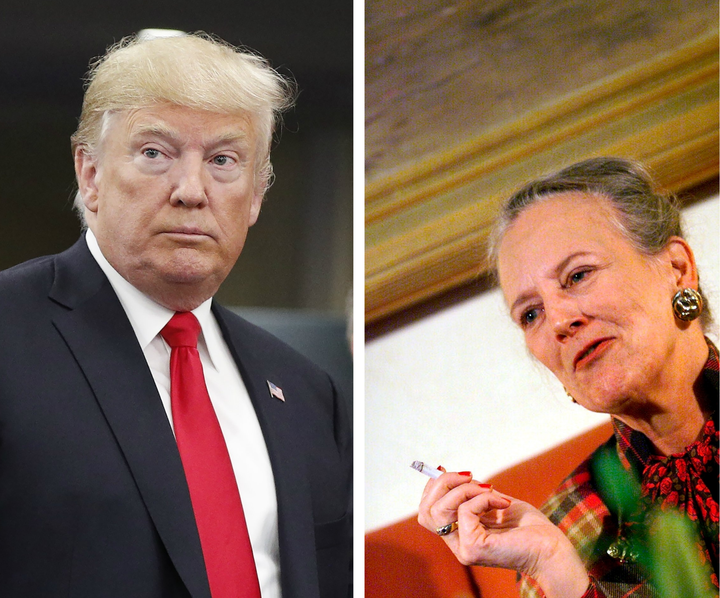 Donald Trump Bandaríkjaforseti ásamt Margréti Þórhildi Danadrottningu.