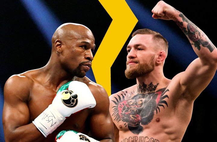 Floyd Mayweather og Connor McGregor mætast í hringnum í nótt.
