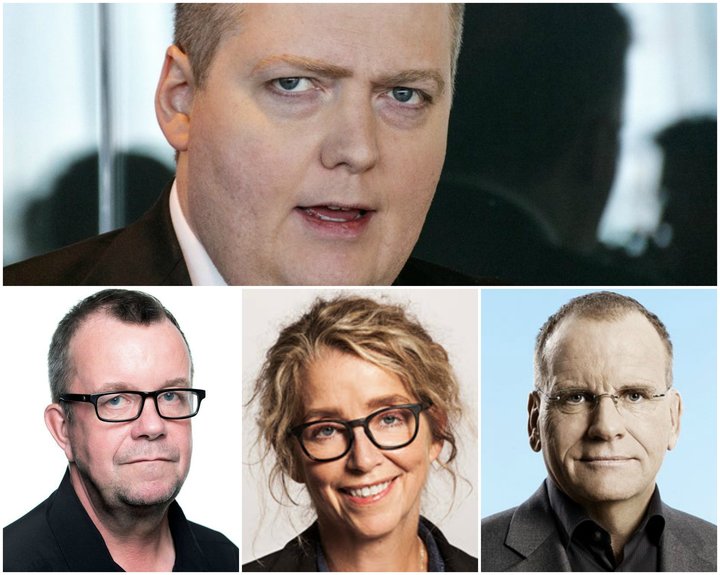 Sigmundur Davíð Gunnlaugsson fékk Sigurjón M. Egilsson, Kristínu Þorsteinsdóttur og Pál Magnússon á fundi til sín. 