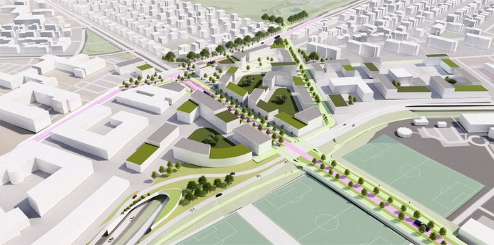 Miklubrautarstokkur, eins og teymi Arkís, Landslags og Mannvits sér fyrir sér að hann gæti orðið.