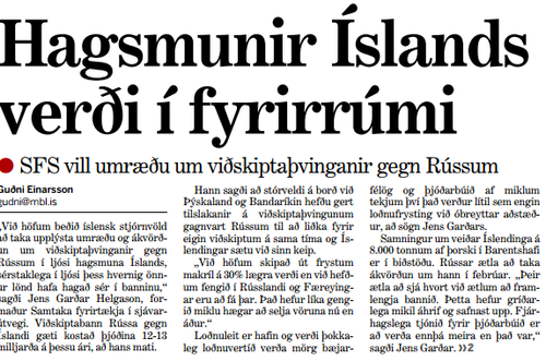 Forsíðufrétt Morgunblaðsins 4. janúar 2016.