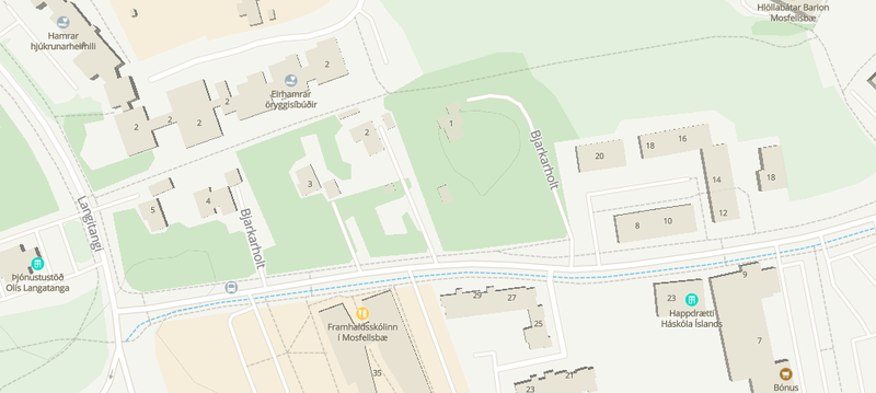 Skipulagssvæðið er hér fyrir miðri mynd. Kort: Já.is