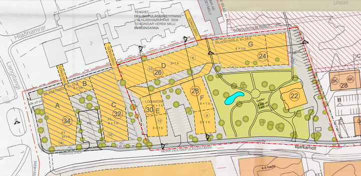 Nýtt deiliskipulag gerir ráð fyrir meira byggingarmagni en hið eldra.