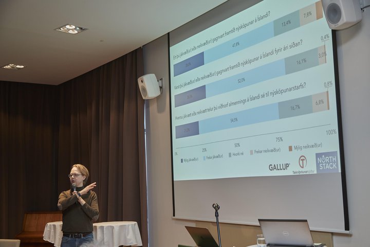 Krist­inn Árni L. Hró­bjarts­son, ­stofn­andi Northstack, kynnti niðurstöðurnar í dag.