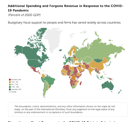 Mynd 2: Áhrif COVID á fjárhag hins opinbera, , sjá einnig töflu 1 og tilvísun þar.