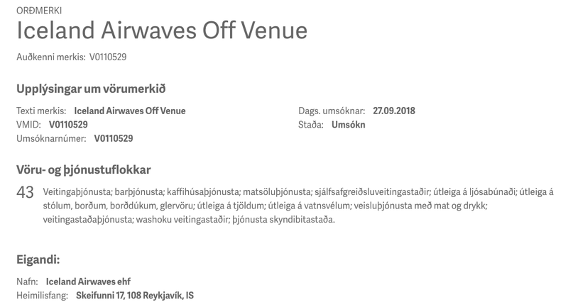 Skjáskot: Einkaleyfastofa.