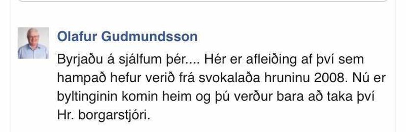 Ummæli Ólafs um skotárás á bíl borgarstjóra vöktu furðu margra.