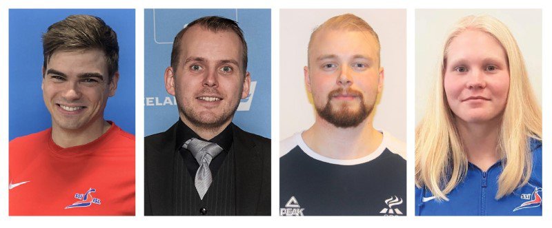 Ólympíufarar Íslands í Tókýó eru Anton Sveinn Mckee, Ásgeir Sigurgeirsson, Guðni Valur Guðnason og Snæfríður Sól Jórunnardóttir. Ljósmynd úr safni ÍSÍ.