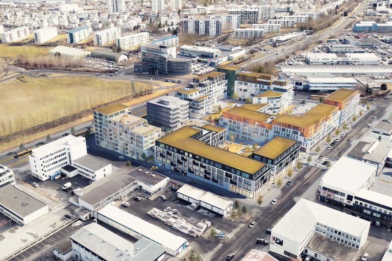 Deiliskipulag reitsins byggir á vinningstillögu Alark-arkitekta. Mynd: Alark